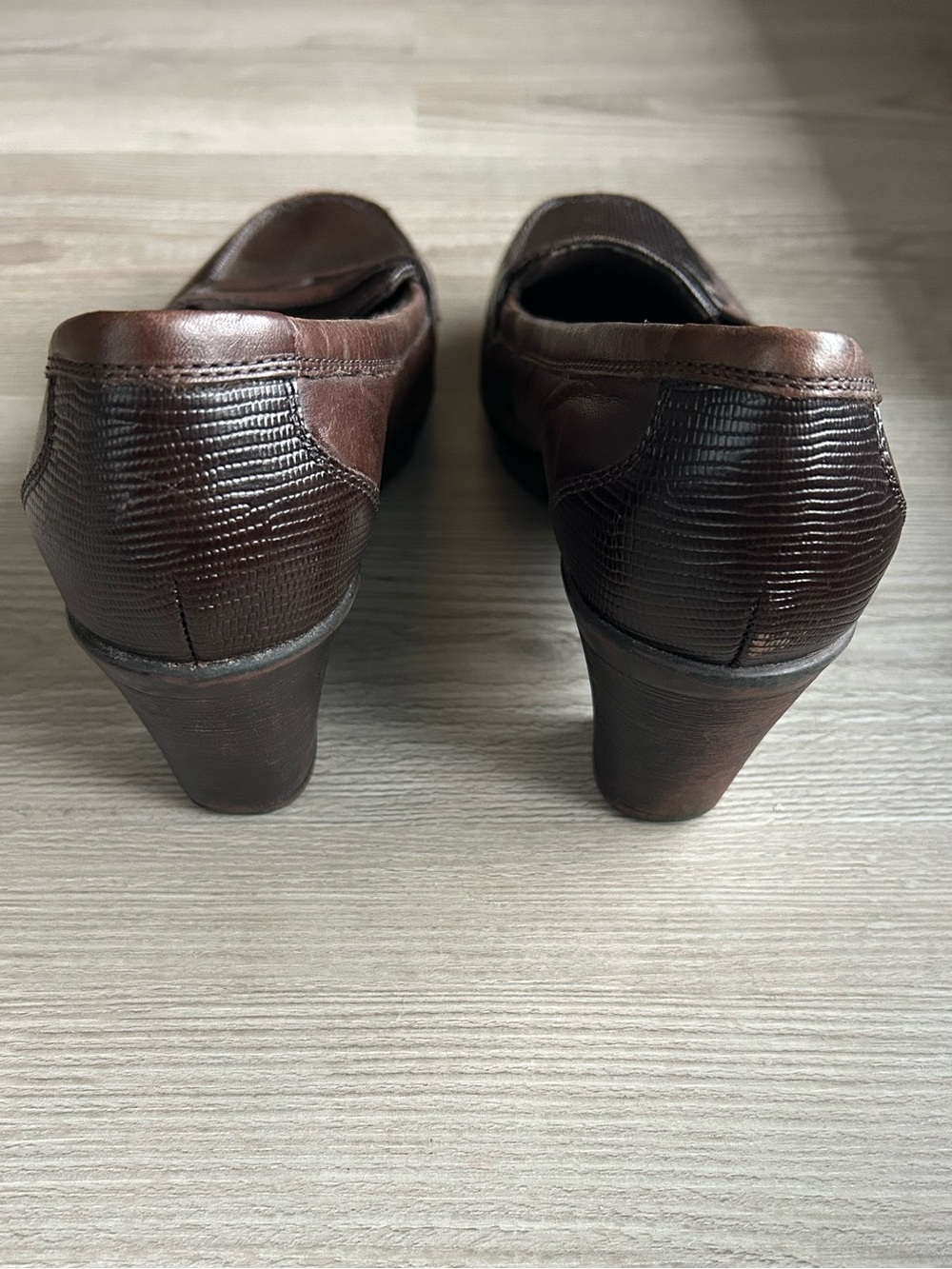 Clarks Bendables Leather Penny Loafer Heel Sz 9W - Picture 5 of 12